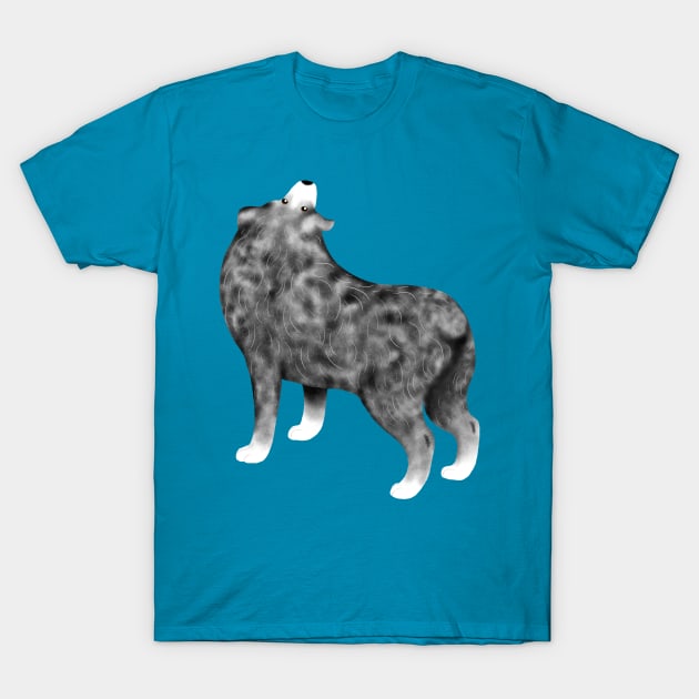 Australian Shepherd (Blue Bi) T-Shirt by illucalliart